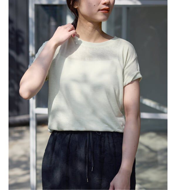 SLOBE IENA「《追加2》スラブ天竺5分袖TEE」|Tシャツ・カットソー|