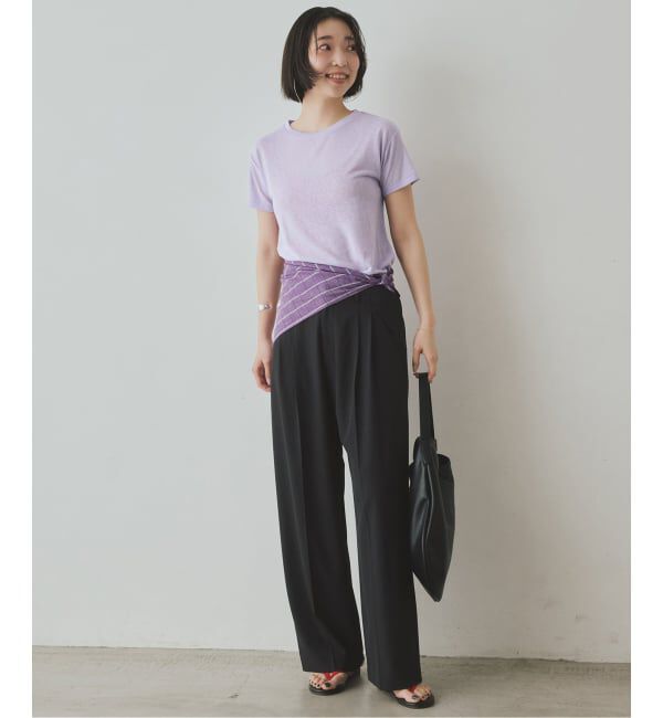 SLOBE IENA「《追加2》スラブ天竺5分袖TEE」|Tシャツ・カットソー|