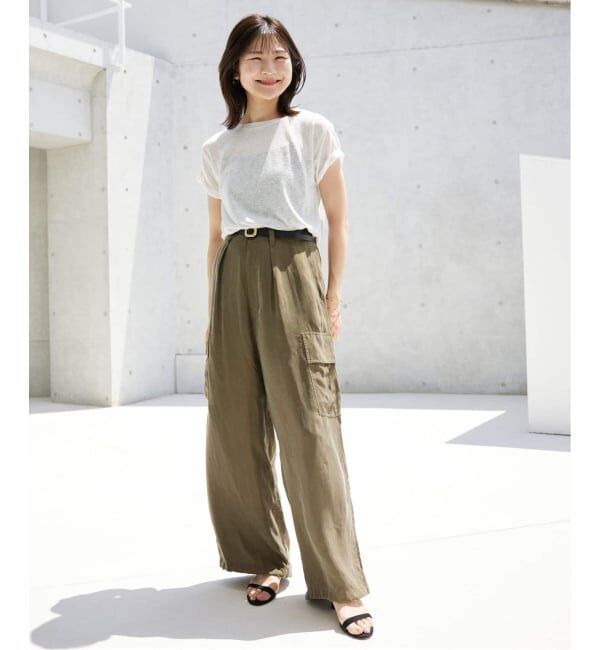 SLOBE IENA「《追加2》スラブ天竺5分袖TEE」|Tシャツ・カットソー|