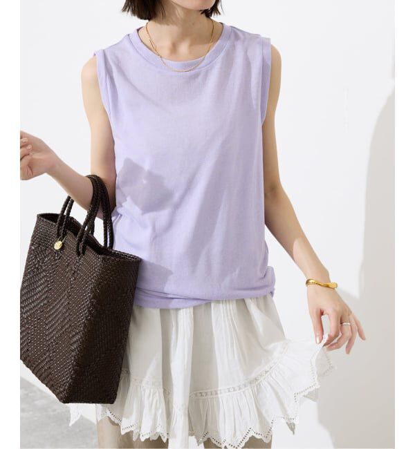 SLOBE IENA「《追加2》スラブ天竺ノースリーブTEE」|Tシャツ・カットソー|パープル C