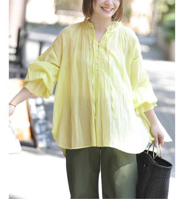 JOURNAL STANDARD relume「コットンボイルクリンクルタックフリルプルオーバー」|シャツ・ブラウス|