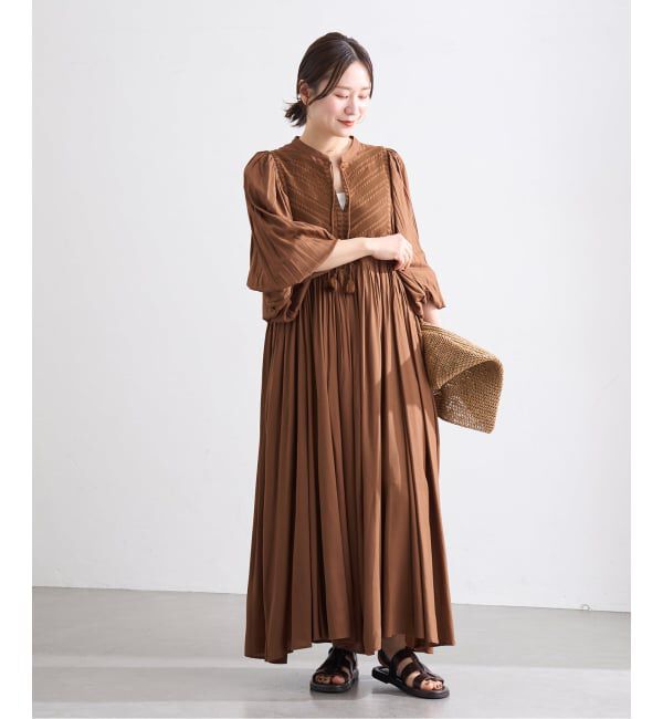 JOURNAL STANDARD「インディアクロスエンブロイダリーワンピース」|ワンピース|ブラウン