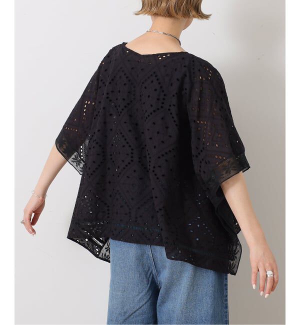 journal standard luxe「《予約》カットワークレース ポンチョブラウス」|シャツ・ブラウス|ブラック