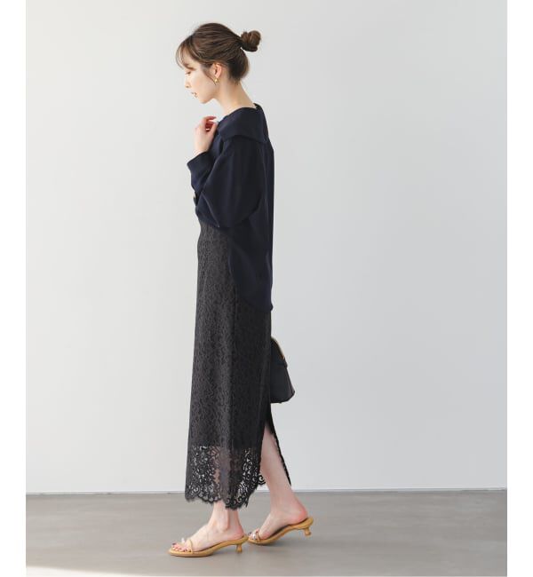 NOBLE「《追加 / WEB+一部店舗限定》リバーレースIラインスカート2」|スカート|