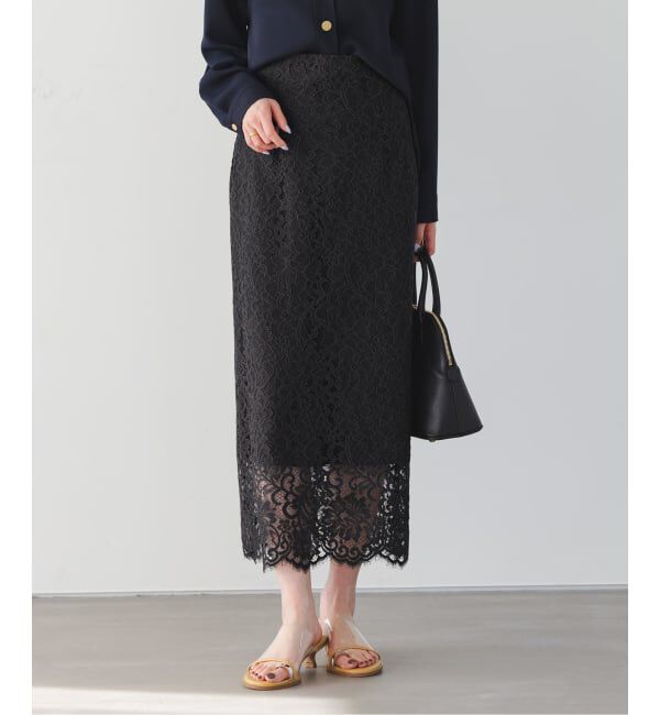 NOBLE「《追加 / WEB+一部店舗限定》リバーレースIラインスカート2」|スカート|