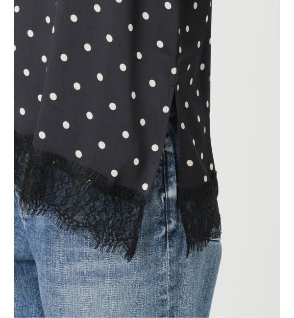 Spick and Span「《セットアップ可 / 予約》レースドッキングドットサテンキャミ」|キャミソール|
