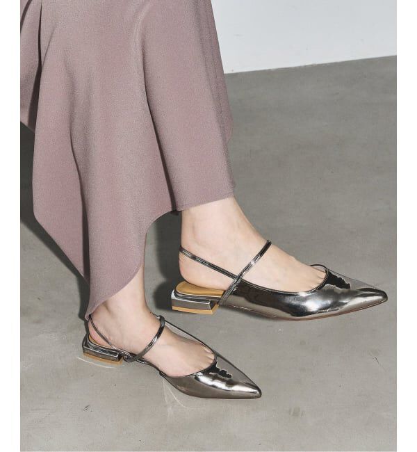GRISE「《追加/WEB+一部店舗限定》GRISEポインテッドストラップスリングバック」|その他|シルバー