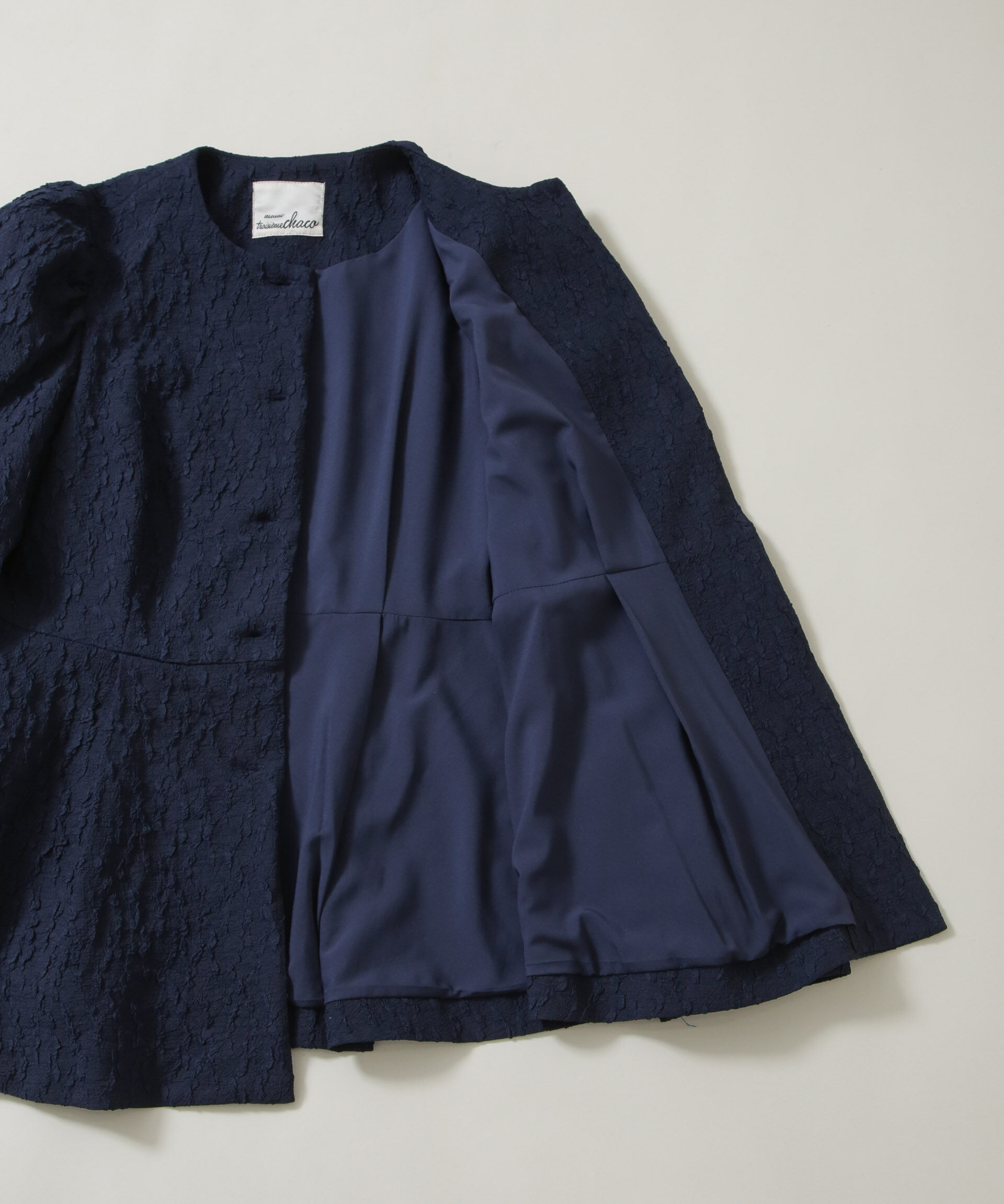 nano･universe「troisieme chaco/別注 PUFFY JACQUARD ジャケット」|テーラードジャケット|