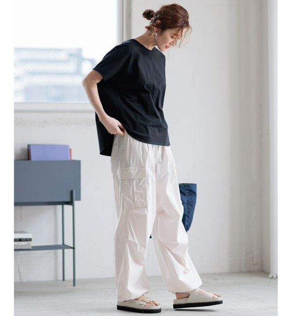 23区「【SLOW/好評につき新色追加】ミリタリーストレッチタフタ  カーゴパンツ」|カーゴ|