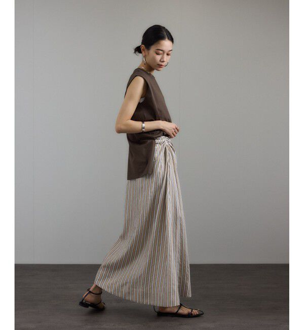 SALON adam et rope'「ストライプアシンメトリーロングスカート」|スカート|