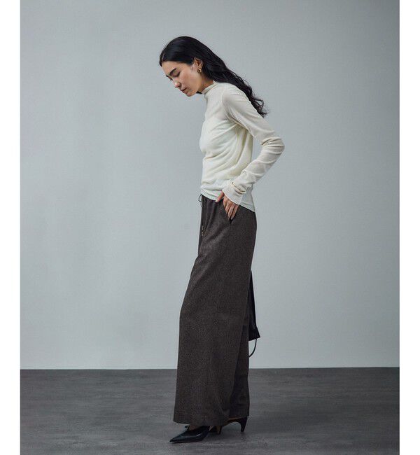 SALON adam et rope'「【WEB限定】ウォッシャブルウールカシミヤワイドパンツ」|チノ|