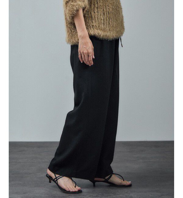 SALON adam et rope'「【WEB限定】ウォッシャブルウールカシミヤワイドパンツ」|チノ|