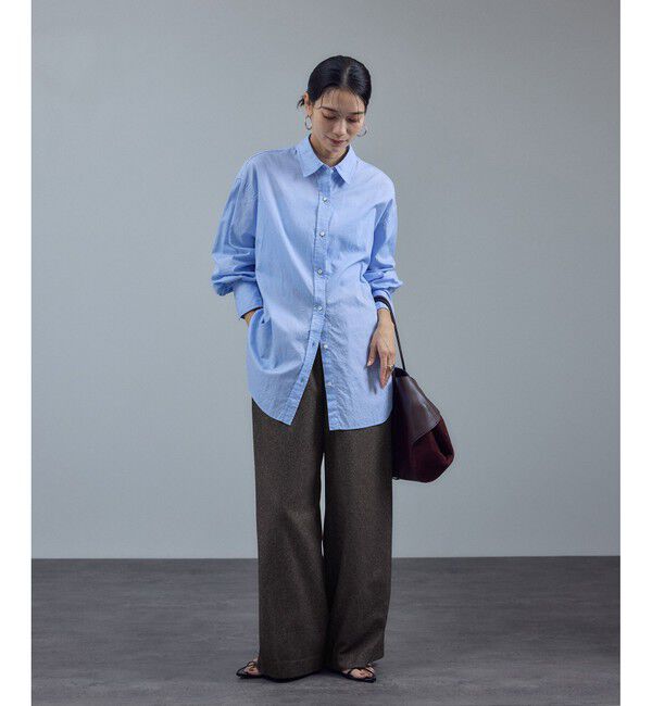 SALON adam et rope'「【WEB限定】ウォッシャブルウールカシミヤワイドパンツ」|チノ|