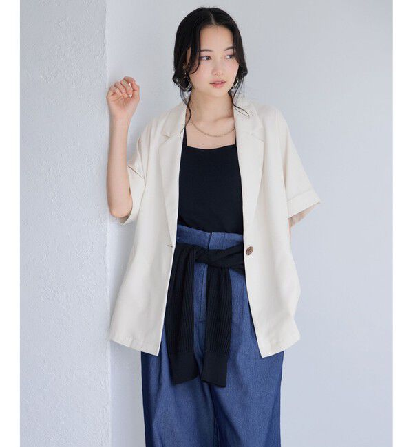 VIS「Light Airyシングルドルマンサマージャケット/UVケア・接触冷感・吸水速乾」|テーラードジャケット|