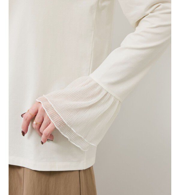 Rope&rsquo;Picnic「袖ラメシアープリーツカットトップス」|Tシャツ・カットソー|