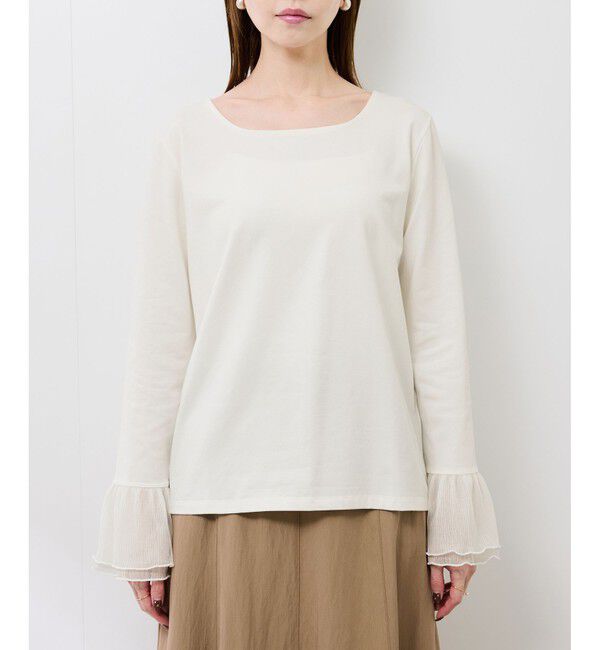Rope&rsquo;Picnic「袖ラメシアープリーツカットトップス」|Tシャツ・カットソー|