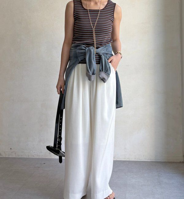  「ボーダースクエアニットタンク」|ニット・セーター|