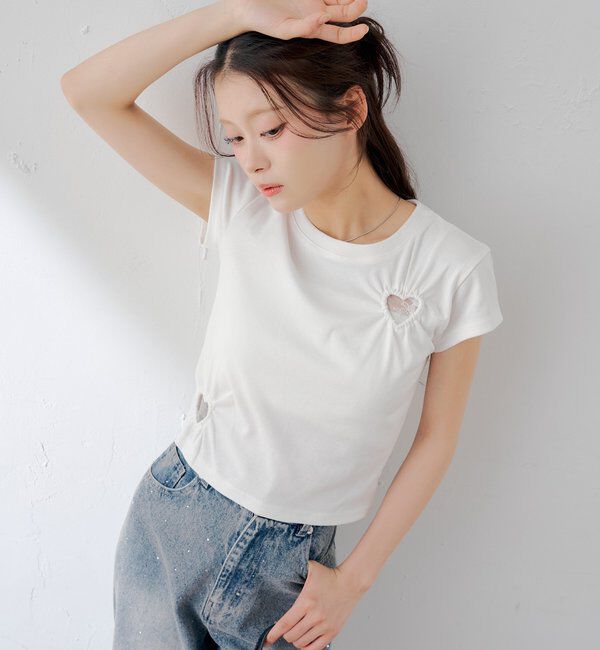  「ハートデザインチビT」|Tシャツ・カットソー|
