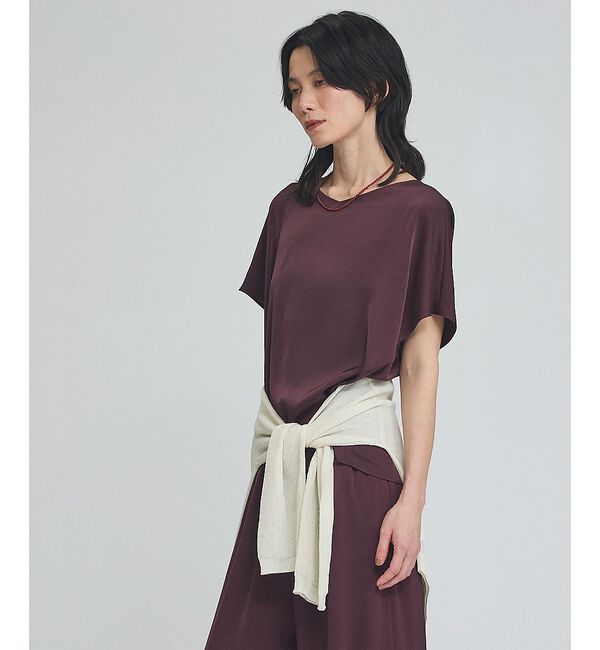 qualite「【接触冷感＆吸水速乾】新色入荷！クールサテンブラウス/セットアップ対応【予約】」|シャツ・ブラウス|