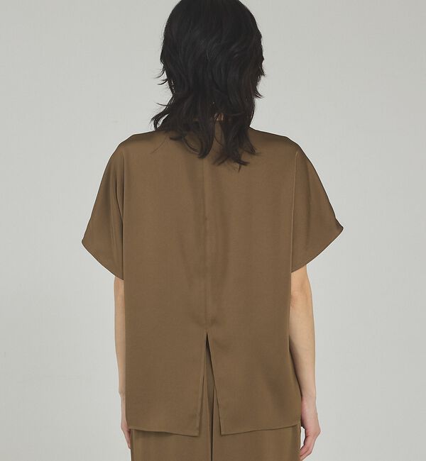 qualite「【接触冷感＆吸水速乾】新色入荷！クールサテンブラウス/セットアップ対応【予約】」|シャツ・ブラウス|