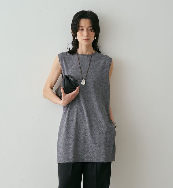 qualite「【接触冷感・セットアップ対応】レーヨンストレッチニットチュニック【予約】」|ワンピース|