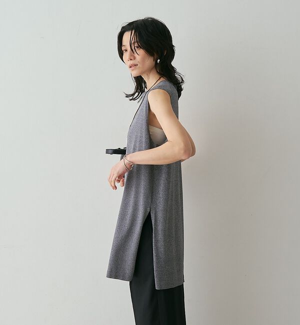 qualite「【接触冷感・セットアップ対応】レーヨンストレッチニットチュニック【予約】」|ワンピース|