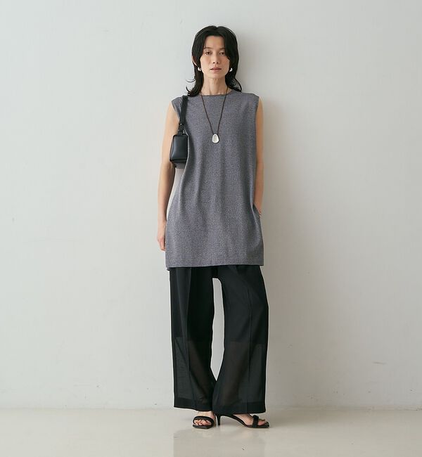 qualite「【接触冷感・セットアップ対応】レーヨンストレッチニットチュニック【予約】」|ワンピース|