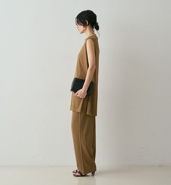 qualite「【接触冷感・セットアップ対応】レーヨンストレッチニットチュニック【予約】」|ワンピース|