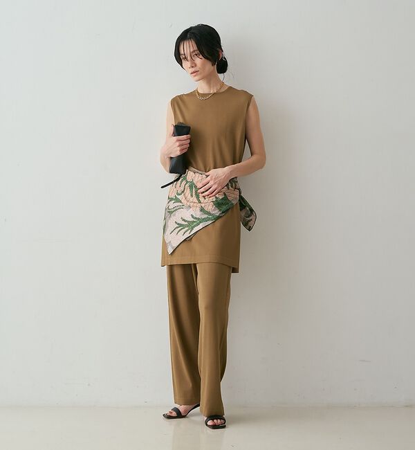 qualite「【接触冷感・セットアップ対応】レーヨンストレッチニットチュニック【予約】」|ワンピース|