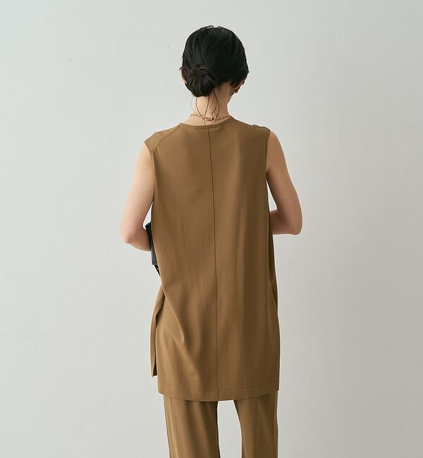 qualite「【接触冷感・セットアップ対応】レーヨンストレッチニットチュニック【予約】」|ワンピース|