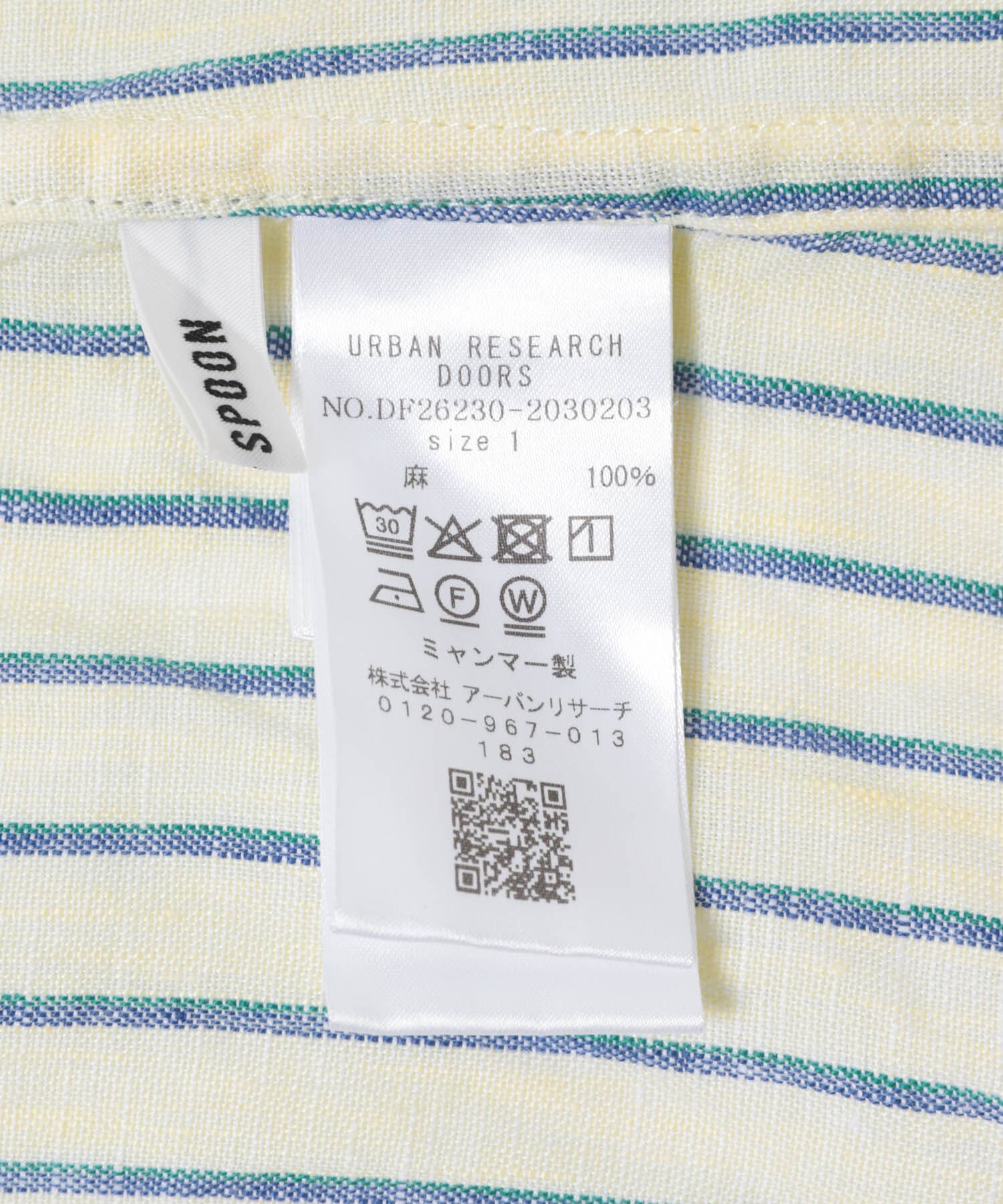 URBAN RESEARCH DOORS「FORK&SPOON　フレンチリネンクロップドワイドシャツ」|シャツ・ブラウス|