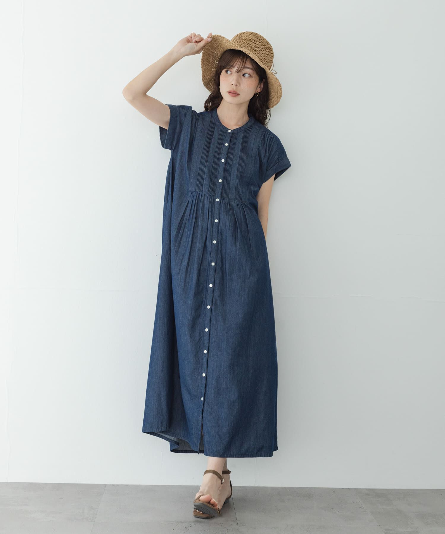 Sonny Label 「デニムピンタックヨークフレンチワンピース」|ワンピース|