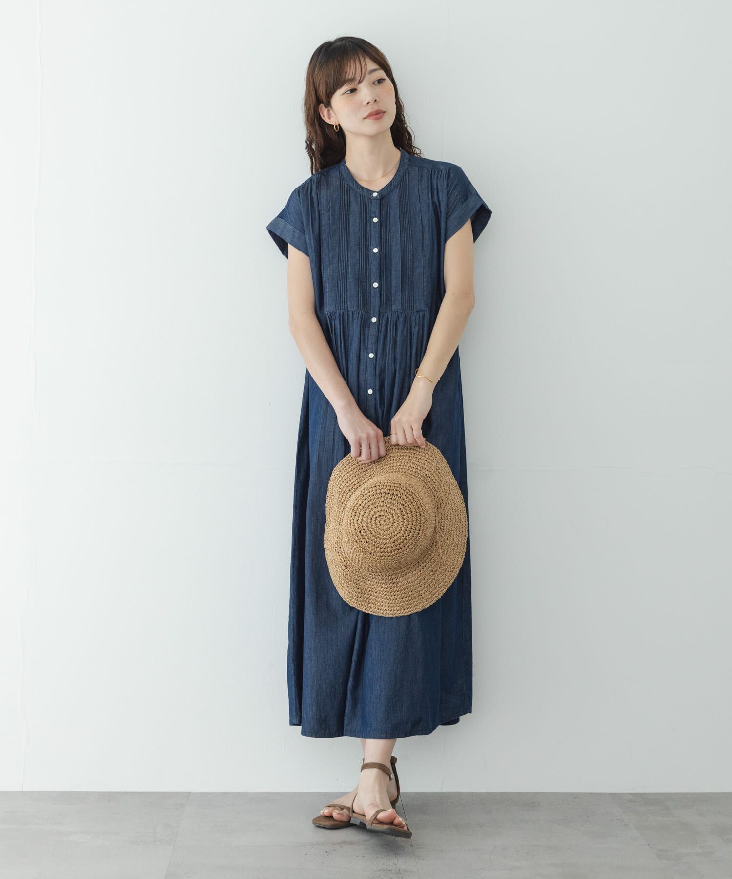 Sonny Label 「デニムピンタックヨークフレンチワンピース」|ワンピース|