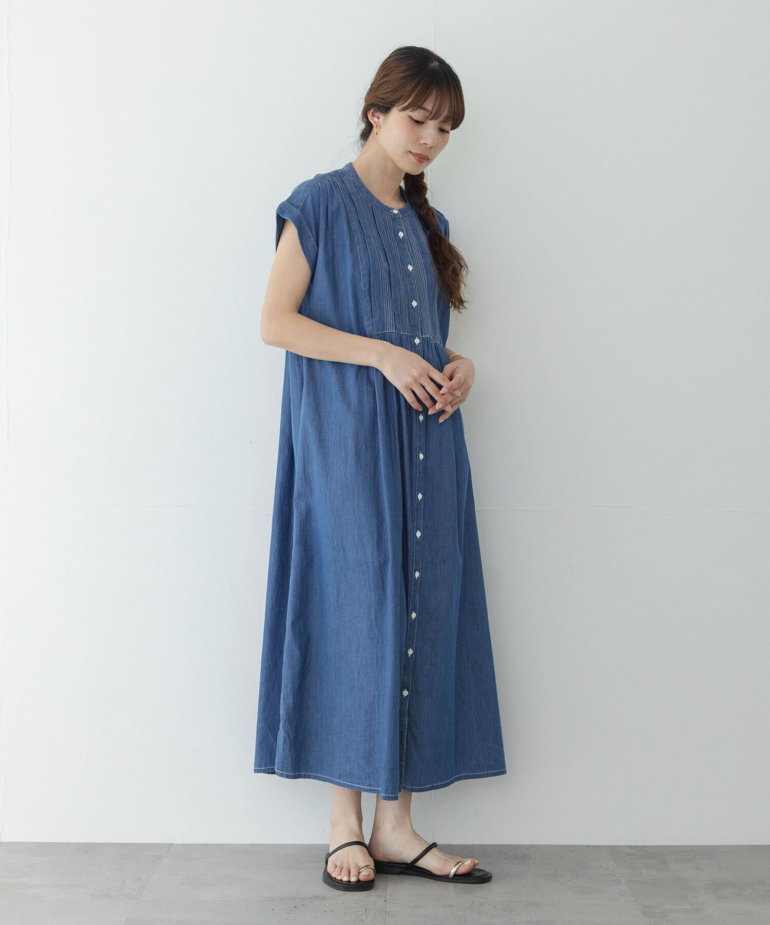 Sonny Label 「デニムピンタックヨークフレンチワンピース」|ワンピース|