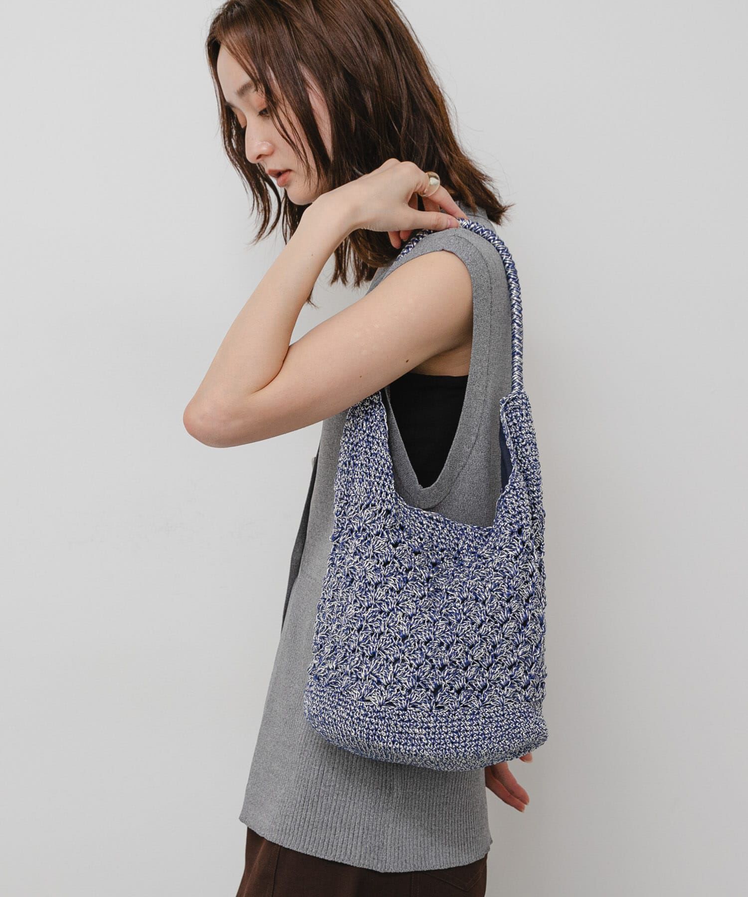 SENSE OF PLACE by URBAN RESEARCH「メタリックヤーンバッグ」|かごバッグ|