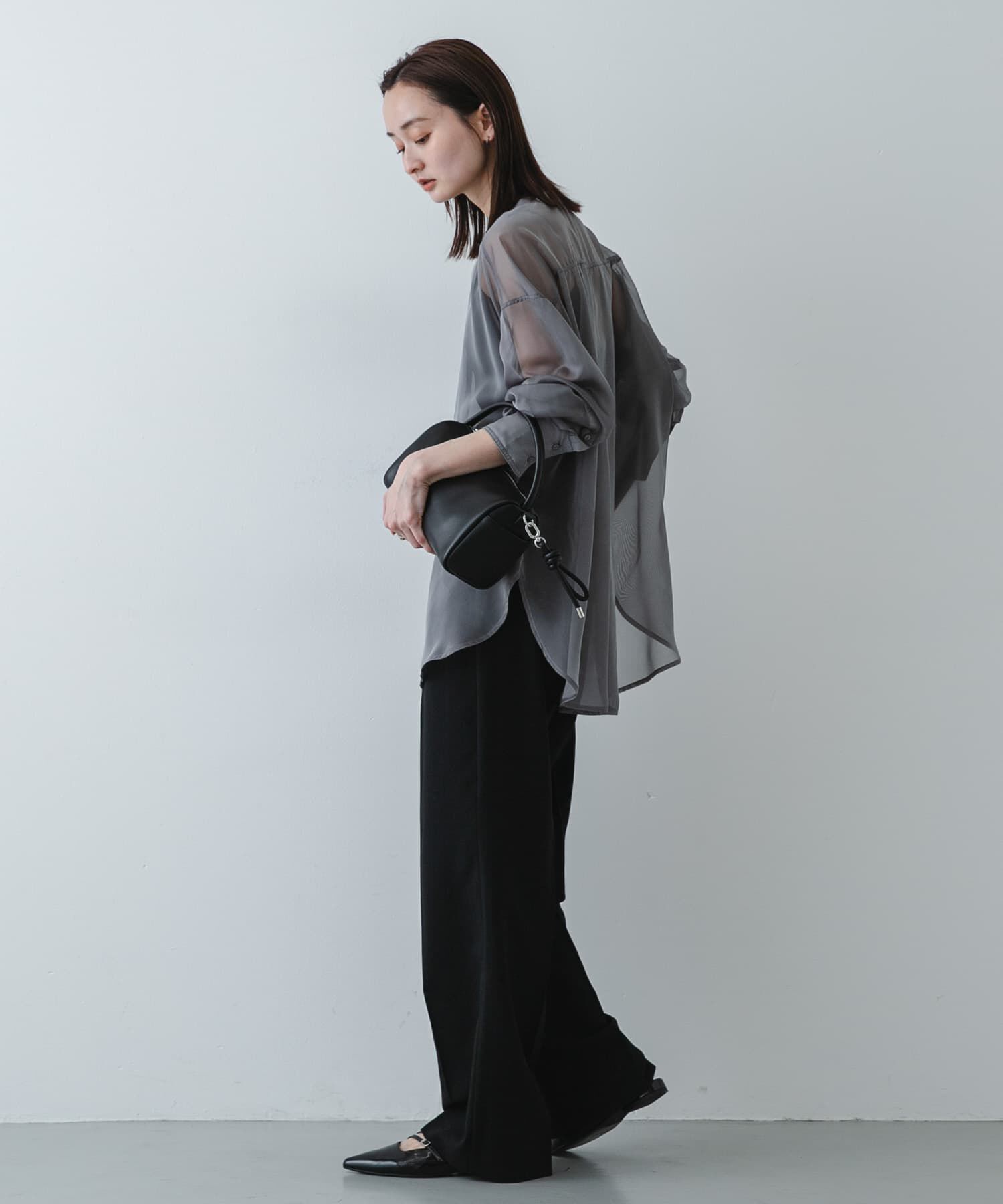 SENSE OF PLACE by URBAN RESEARCH「バンドカラーシャンブレーシアーシャツ」|シャツ・ブラウス|