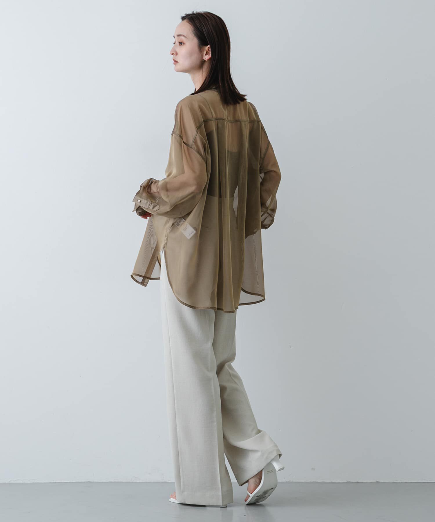 SENSE OF PLACE by URBAN RESEARCH「バンドカラーシャンブレーシアーシャツ」|シャツ・ブラウス|