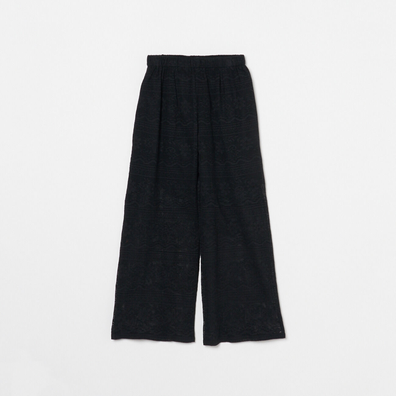  「normment COTTON LACE EASY PANTS」|チノ|ブラック