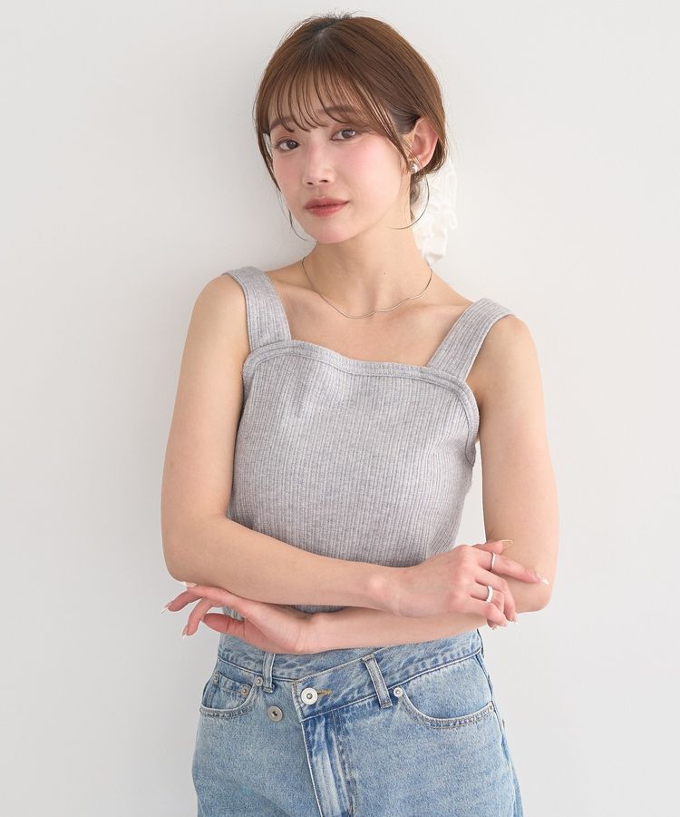 earth music&ecology「チェーンリブラメカットタンクトップ」|インナー|