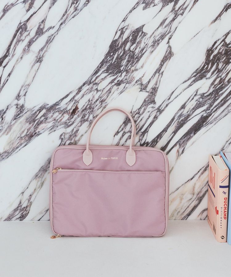 Maison de FLEUR「レザーハンドルPCケース」|その他|ピンク