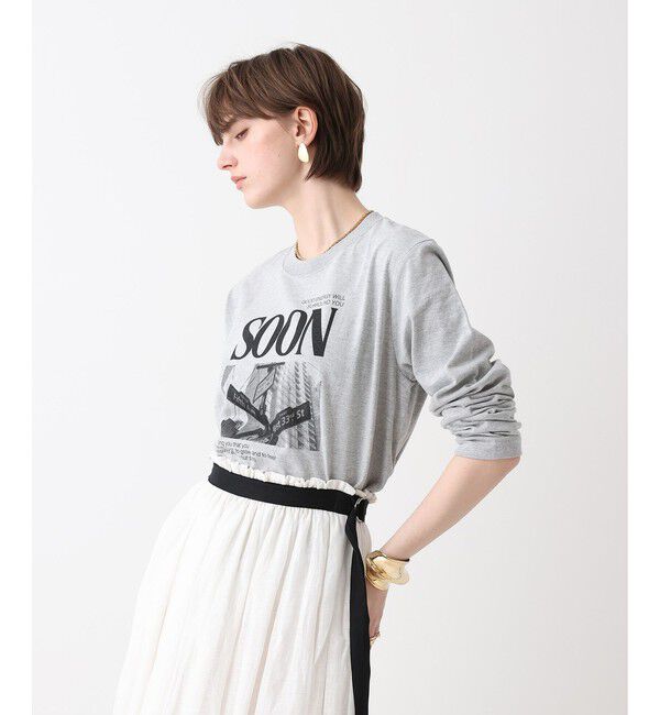 allureville「サイネージロゴロングTシャツ」|Tシャツ・カットソー|グレー