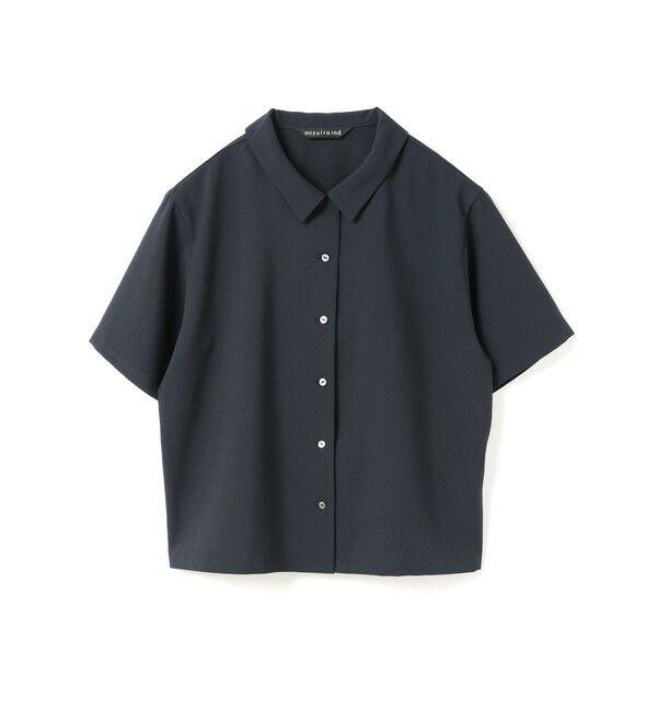 mizuiro ind「mizuiro ind ハーフスリーブシャツ」|シャツ・ブラウス|ネイビー