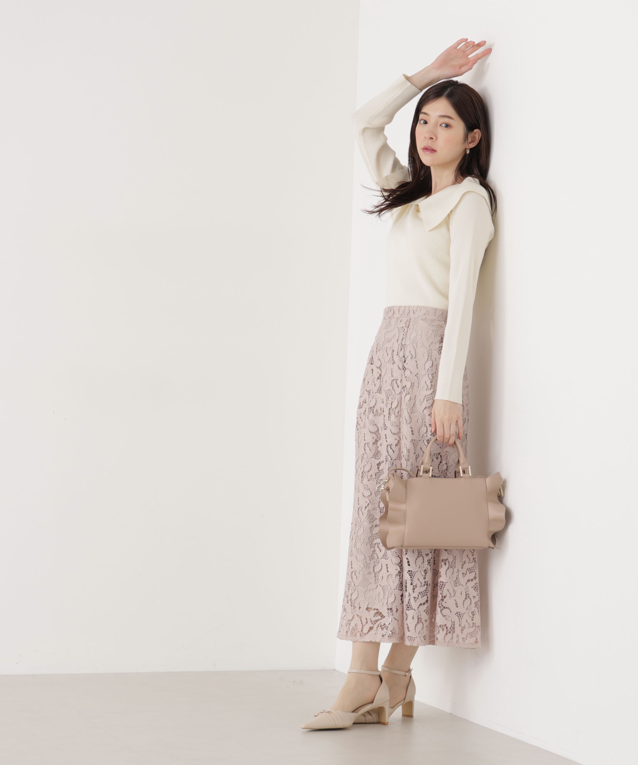 PROPORTION BODY DRESSING「バー付きビッグ襟ニット　26SS」|ニット・セーター|