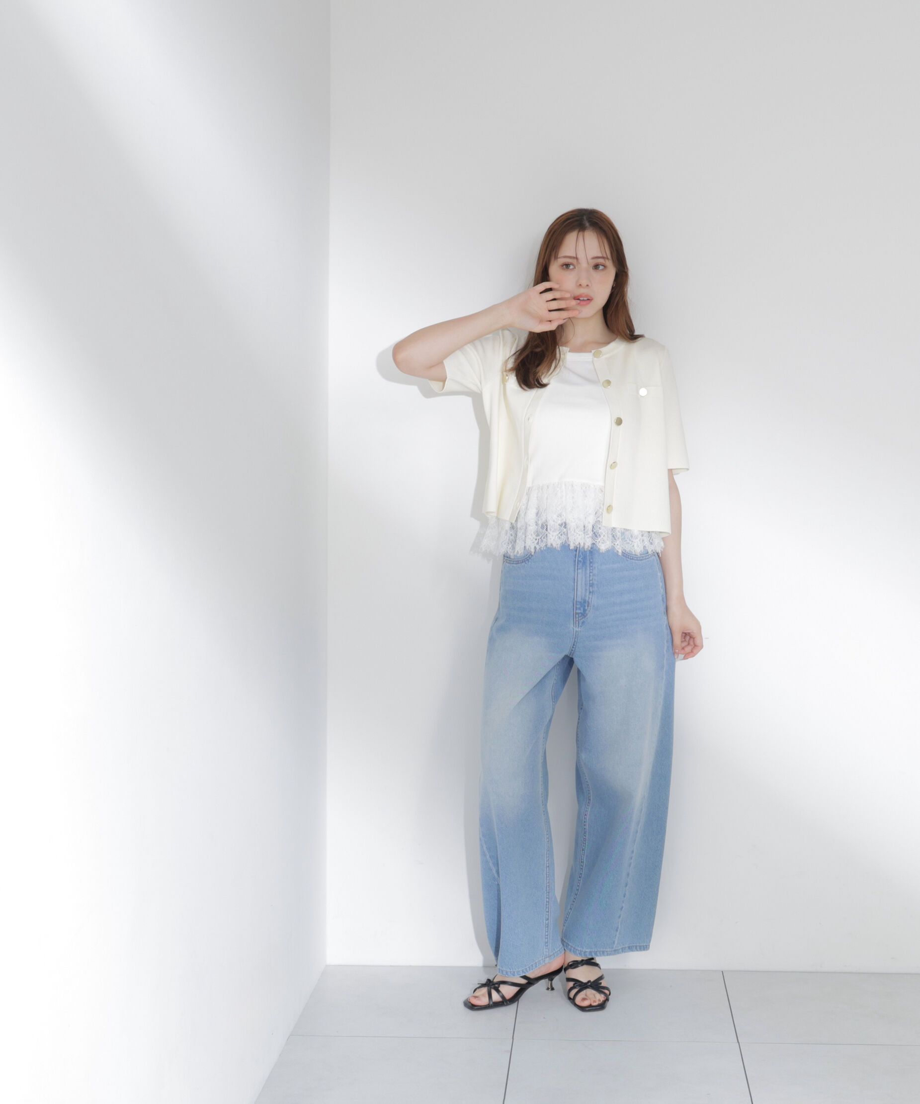 PROPORTION BODY DRESSING「〈a/mie〉レースペプラムタンク」|Tシャツ・カットソー|