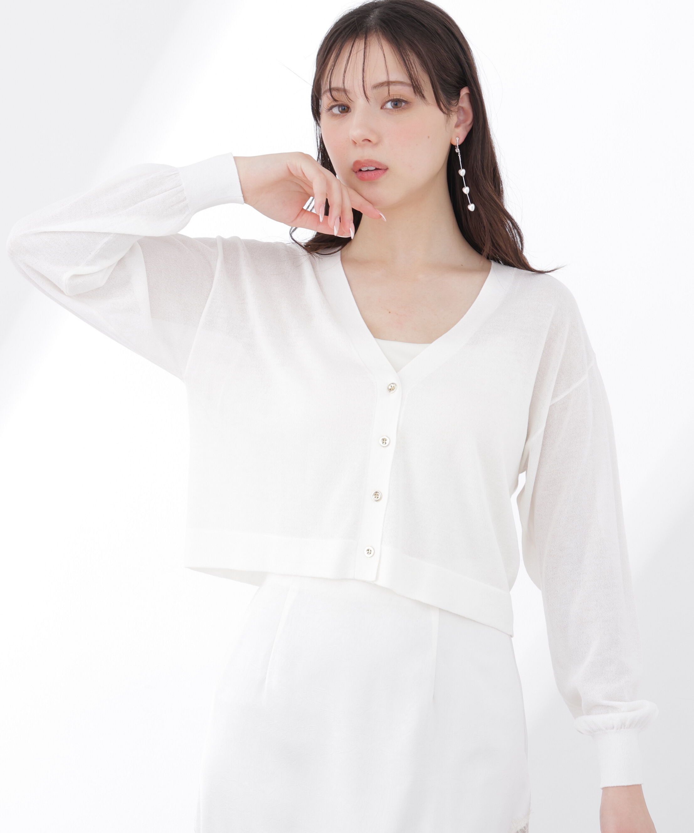 PROPORTION BODY DRESSING「＜UVカット＞シアーカーディガン」|カーディガン|ホワイト