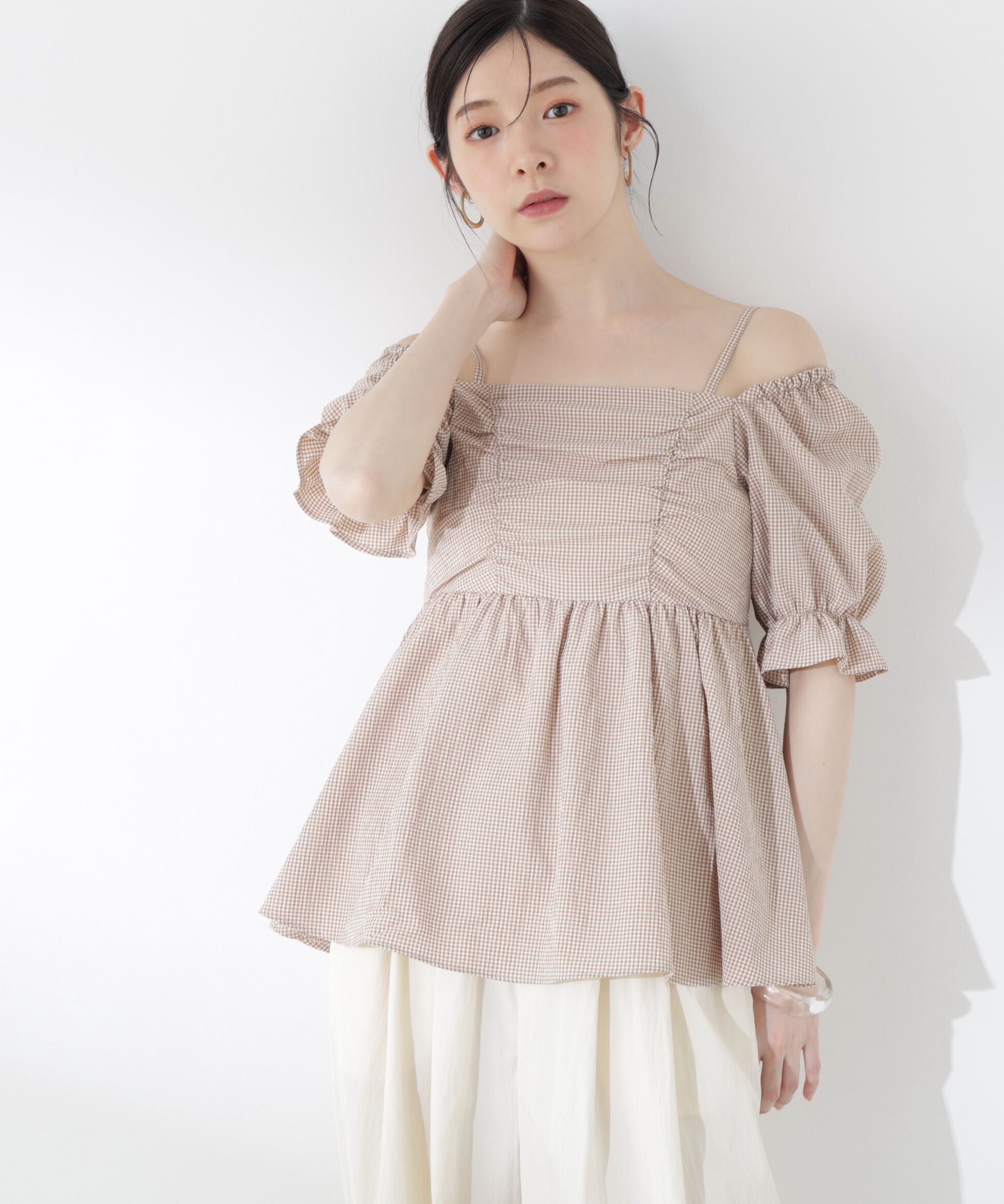 PROPORTION BODY DRESSING「〈a/mie〉ギンガム2wayブラウス」|シャツ・ブラウス|