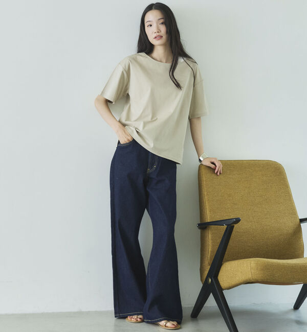 Doux archives「【吸湿透気】ボートネック半袖プルオーバー」|Tシャツ・カットソー|