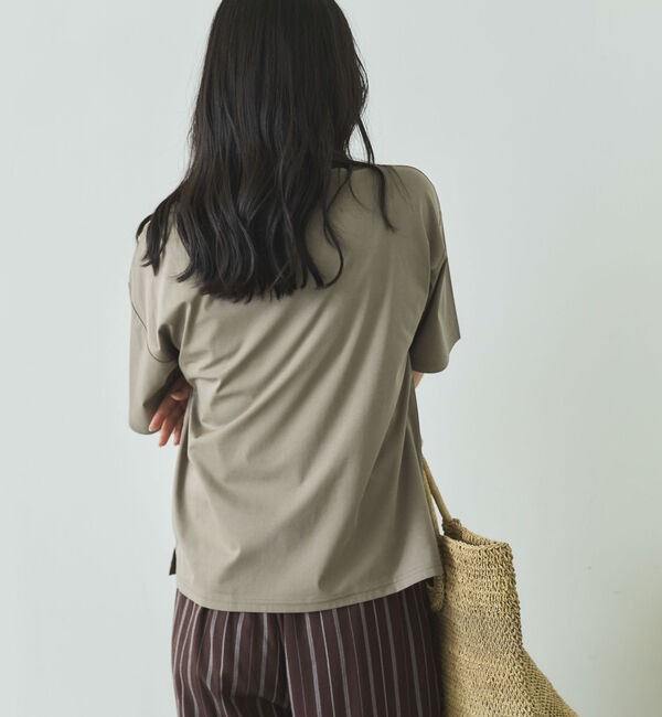 Doux archives「【吸湿透気】ボートネック半袖プルオーバー」|Tシャツ・カットソー|