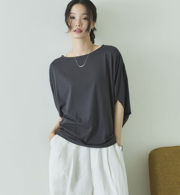 Doux archives「【抗菌防臭・接触冷感・ＵＶ加工】ドルマンＴＯＰＳ」|Tシャツ・カットソー|CHARCOAL GRAY