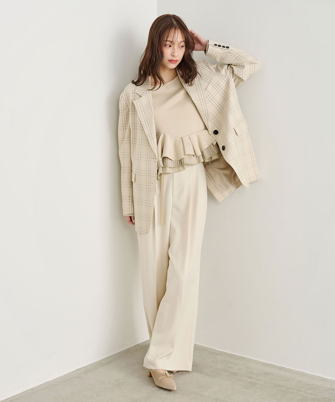 COCO DEAL「モチーフベルト付きワイドパンツ」|スラックス|